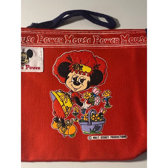 Walt Disney Minnie MOUSE POWER Red Wristlet Hand Bag Purse MISSING ZIP PULL vtg - Picture 5 of 16